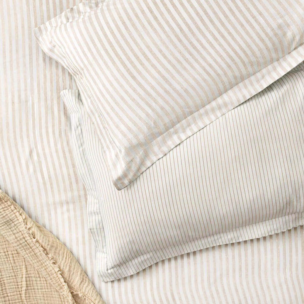 Yard Hebden Melange Natural Stripe Pair of Pillowcases